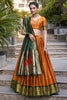 Alluring Orange Zari Weaving Paithani Silk Festival Wear Lehenga Choli