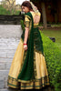 Lovable Beige Zari Weaving Kanjivaram Event Wear Half Saree Lehenga