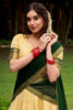 Lovable Beige Zari Weaving Kanjivaram Event Wear Half Saree Lehenga