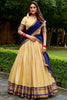 Charming Beige Zari Weaving Kanjivaram Festival Wear Half Saree Lehenga