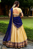 Charming Beige Zari Weaving Kanjivaram Festival Wear Half Saree Lehenga