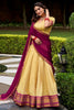 Dazzling Beige Zari Weaving Kanjivaram Half Saree Lehenga