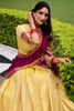 Dazzling Beige Zari Weaving Kanjivaram Half Saree Lehenga