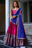 Precious Magenta Color Zari Weaving Narayan Pattu Half Saree Lehenga