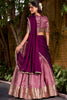 Charming Pink Zari Weaving Silk Event Wear Half Saree Lehenga