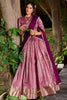 Charming Pink Zari Weaving Silk Event Wear Half Saree Lehenga