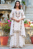 Winning Off-White Sequins Silk Function Wear Palazzo Suit