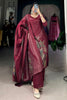 Captivating Maroon Floral Printed Silk Office Wear Palazzo Suit