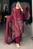 Captivating Maroon Floral Printed Silk Office Wear Palazzo Suit