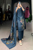 Beautiful Navy Blue Floral Printed Silk Event Wear Palazzo Suit