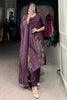 Stunning Wine Floral Printed Silk Palazzo Suit With Dupatta