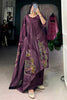 Stunning Wine Floral Printed Silk Palazzo Suit With Dupatta