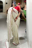 Ravishing Off-White Arca Work Tussar Silk Wedding Wear Saree