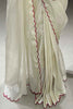 Ravishing Off-White Arca Work Tussar Silk Wedding Wear Saree