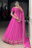 Excellent Pink Bandhani Printed Georgette Festival Wear Lehenga Choli