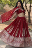 Marvelous Maroon Sequins Georgette Engagement Wear Lehenga Choli