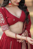 Marvelous Maroon Sequins Georgette Engagement Wear Lehenga Choli