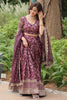 Captivating Wine Sequins Jacquard Reception Wear Lehenga Choli