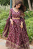 Captivating Wine Sequins Jacquard Reception Wear Lehenga Choli