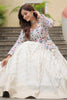 Gorgeous Off-White Sequins Jacquard Event Wear Lehenga With Long Top