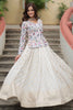 Gorgeous Off-White Sequins Jacquard Event Wear Lehenga With Long Top