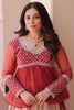 Elegant Red Floral Printed Organza Designer Lehenga With Peplum Top