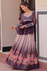 Mesmerizing Purple Floral Printed Organza Lehenga With Peplum Top