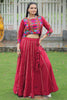 Alluring Maroon Gota-Patti Silk Navratri Lehenga Choli With Jacket