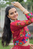 Alluring Maroon Gota-Patti Silk Navratri Lehenga Choli With Jacket