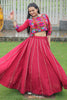 Alluring Maroon Gota-Patti Silk Navratri Lehenga Choli With Jacket