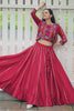 Alluring Maroon Gota-Patti Silk Navratri Lehenga Choli With Jacket