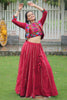 Alluring Maroon Gota-Patti Silk Navratri Lehenga Choli With Jacket