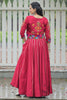 Alluring Maroon Gota-Patti Silk Navratri Lehenga Choli With Jacket