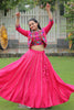 Captivating Pink Gota-Patti Work Silk Traditional Lehenga Choli
