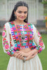 Wonderful Off White Silk Navratri Wear Lehenga Choli With Koti