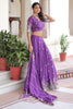 Glamorous Purple Zari Embroidered Silk Wedding Lehenga Choli With Dupatta