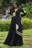 Marvelous Black Gamthi Work Rayon Navratri Wear Gown