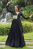 Marvelous Black Gamthi Work Rayon Navratri Wear Gown