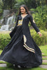 Marvelous Black Gamthi Work Rayon Navratri Wear Gown