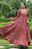 Charming Maroon Digital Printed Cotton Navratri Wear Gown