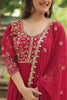 Beautiful Pink Sequins Faux Blooming Event Wear Gown With Dupatta