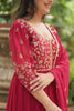 Beautiful Pink Sequins Faux Blooming Event Wear Gown With Dupatta