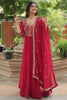 Beautiful Pink Sequins Faux Blooming Event Wear Gown With Dupatta