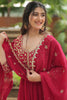 Beautiful Pink Sequins Faux Blooming Event Wear Gown With Dupatta