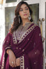 Attractive Purple Sequins Georgette Event Wear Anarkali Gown