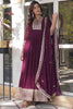 Attractive Purple Sequins Georgette Event Wear Anarkali Gown