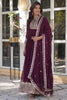 Attractive Purple Sequins Georgette Event Wear Anarkali Gown