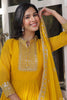 Beautiful Yellow Sequins Georgette Haldi Wear Anarkali Gown