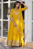 Beautiful Yellow Sequins Georgette Haldi Wear Anarkali Gown