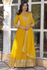 Beautiful Yellow Sequins Georgette Haldi Wear Anarkali Gown